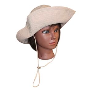 Shinchic Waterproof Sun Hat UPF 50+ OS Tan Wide Brim Adjustable Chin Strap NEW